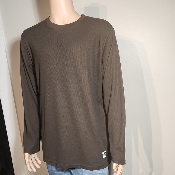Casual Brown Ribbed Long Sleeve Shirt - Picture 5 of 9